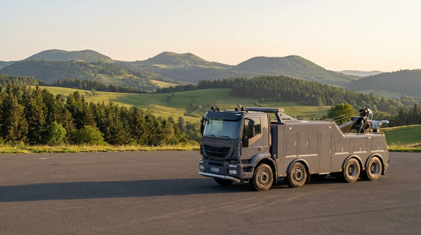 Dépanneuse lourde Iveco Trakker du garage Royer en Haute-Loire