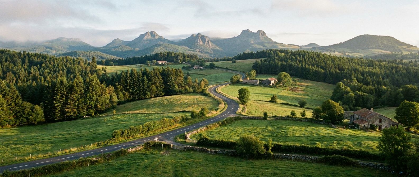 Route de campagne en Haute-Loire
